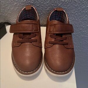 Cat & Jack Brown Dress Shoes with Velcro Strap